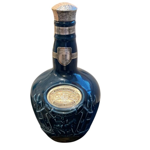 EMPTY WHISKY BOTTLE ROYAL SALUTE 21 YR OLD SCOTCH Collectible Spode Aberdeen - Picture 1 of 10